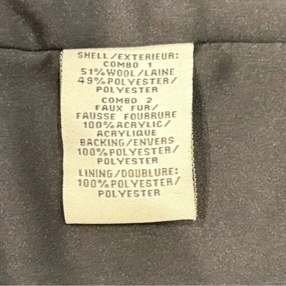 Belle Badgley Mischka Navy Blue Coat withh Faux Fur Size 2 - Picture 4 of 5